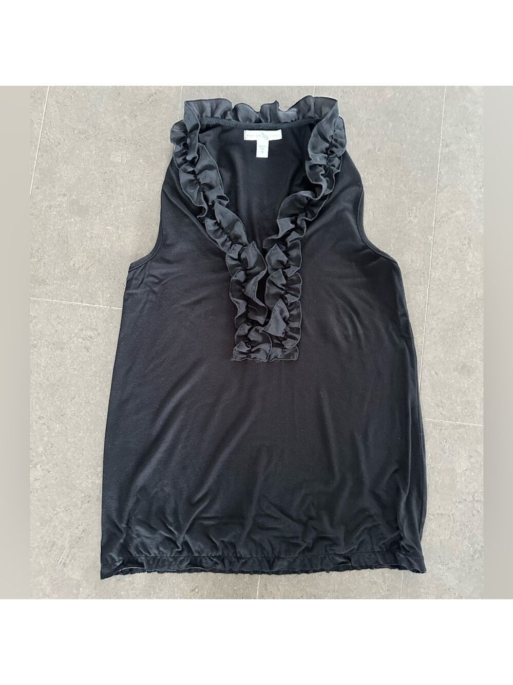 Weston Wear Black Ruffled Blouse size Small